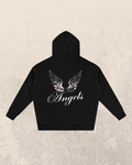 Angel-Wings Signature Oversized Hoodie – Black