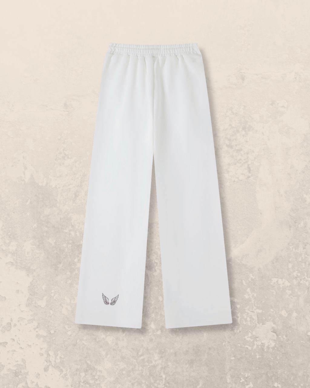 Angel-Wings Straight Leg Sweatpants White