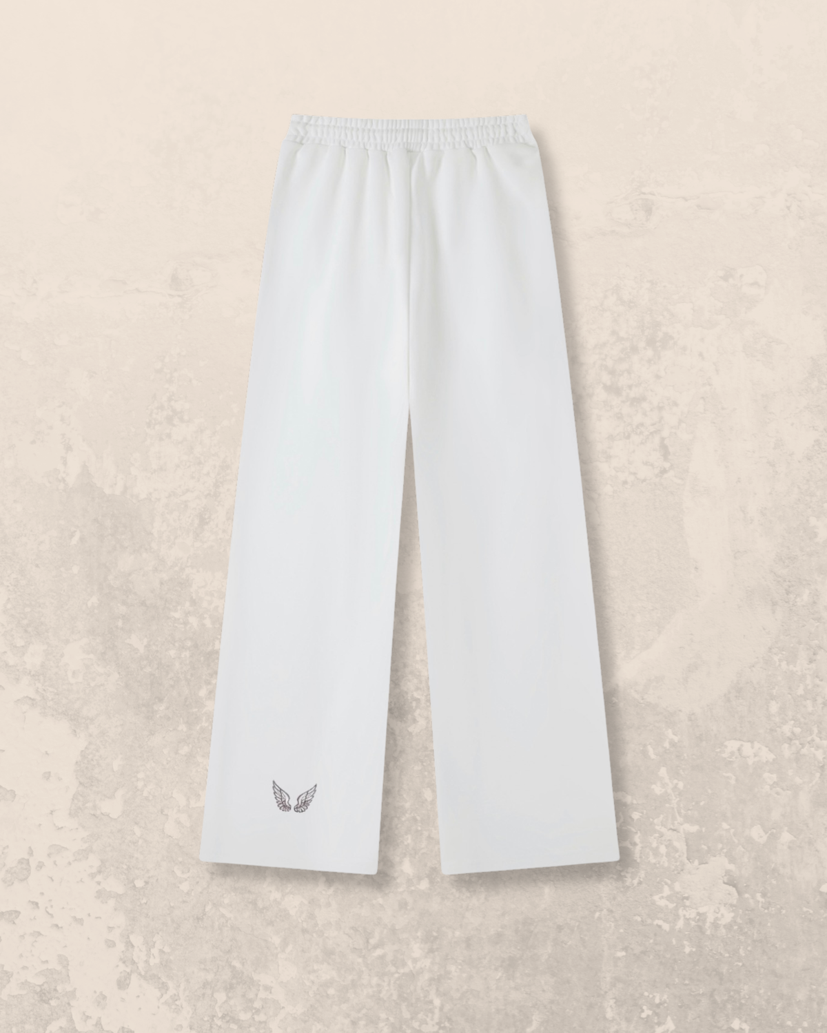 Angel-Wings Straight Leg Sweatpants White