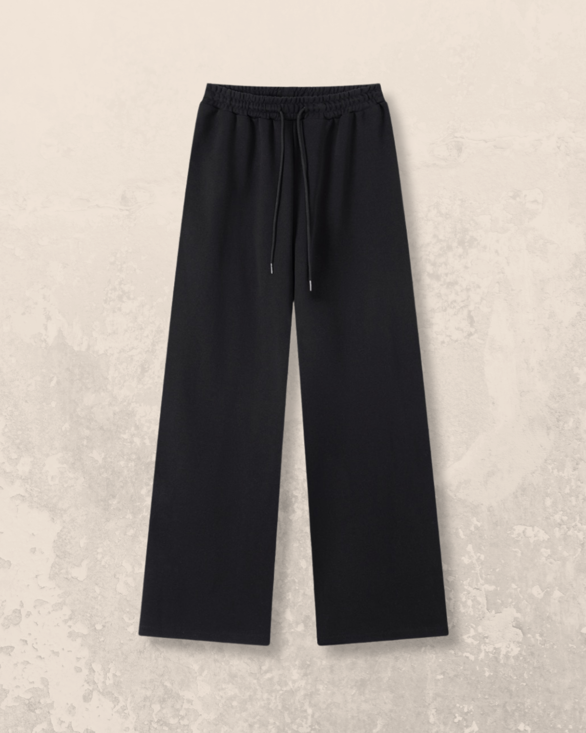 Angel-Wings Straight Leg Sweatpants Black