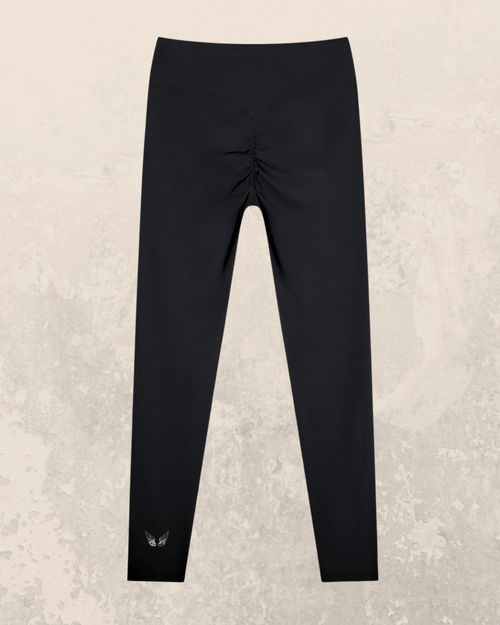 Angel-Wings High-Rise Leggings – Black