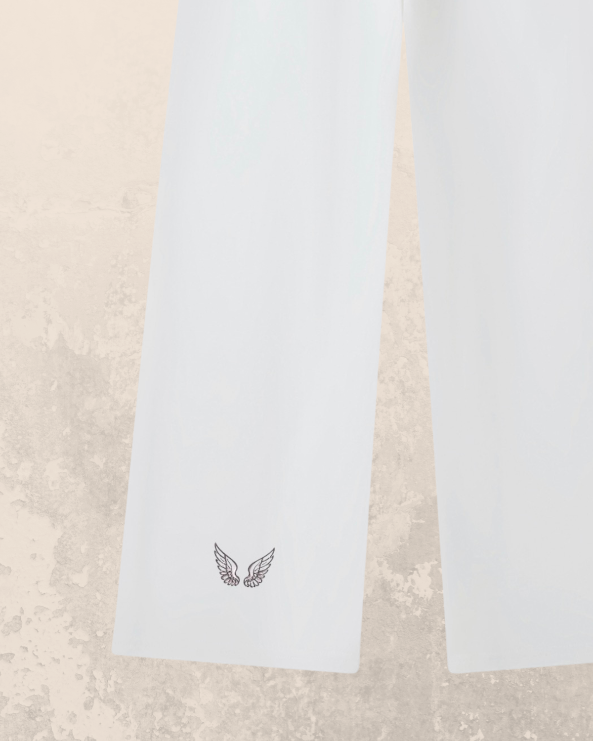 Angel-Wings Straight Leg Sweatpants White