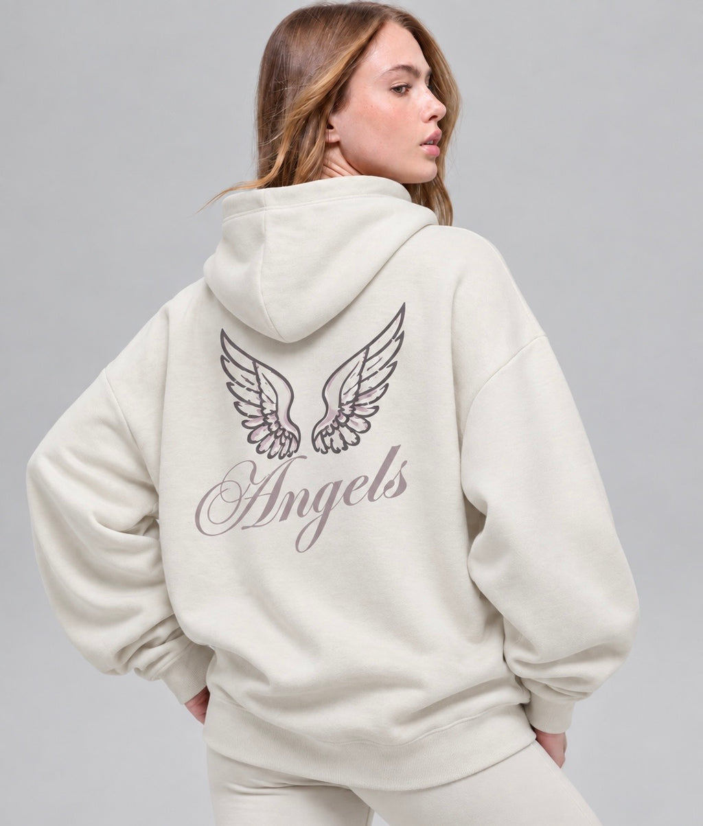 Angel-Wings Signature Oversized Hoodie – Oat
