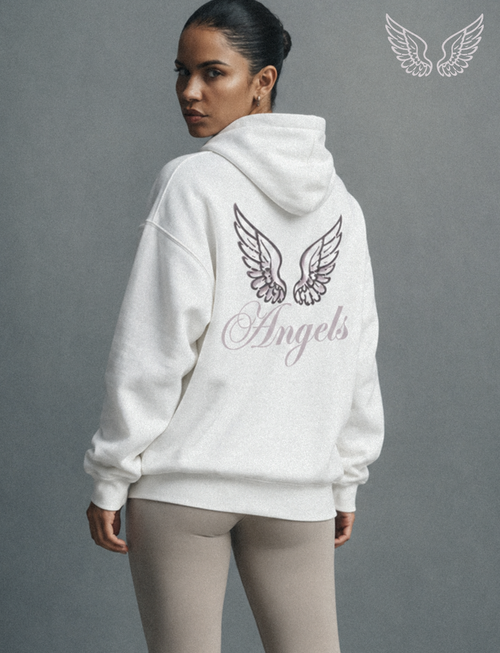 Angel-Wings Signature Oversized Hoodie - White