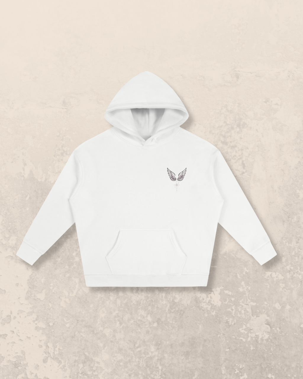 Angel-Wings Signature Oversized Hoodie - White