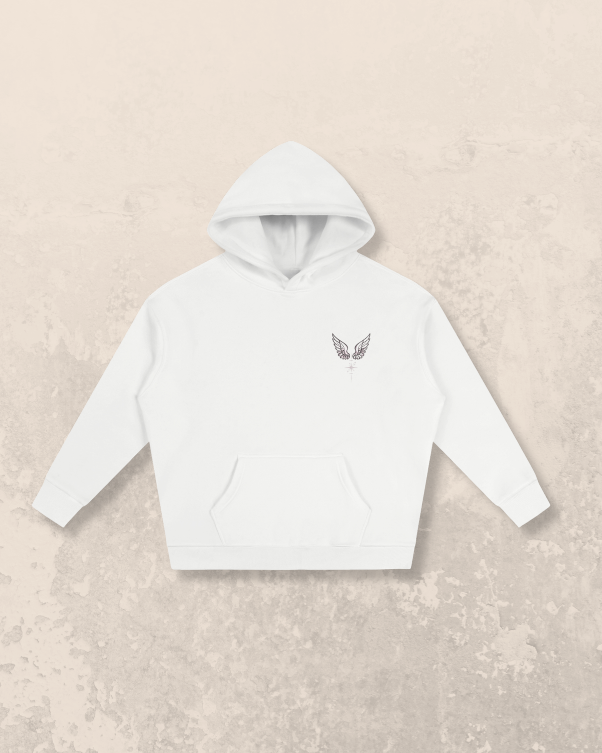 Angel-Wings Signature Oversized Hoodie - White